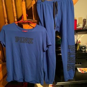Brand new sweat outfit pink namebrand bright blue